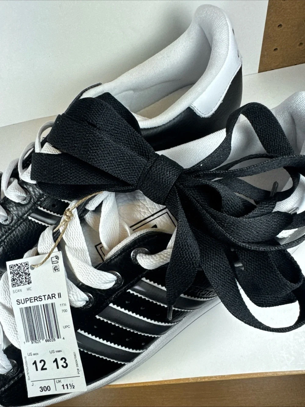 Adidas Superstar 2 Black Matte Silver White Size 12 Men’s Sneakers